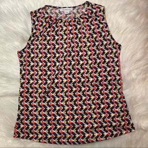 Liz Claiborne -Sleeveless Blouse Geometric Pattern